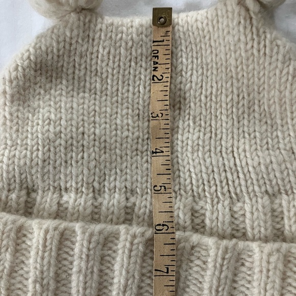 Women’s small / kids Cozy wool with lined headband Knit Beanie double pompom hat - Picture 12 of 14